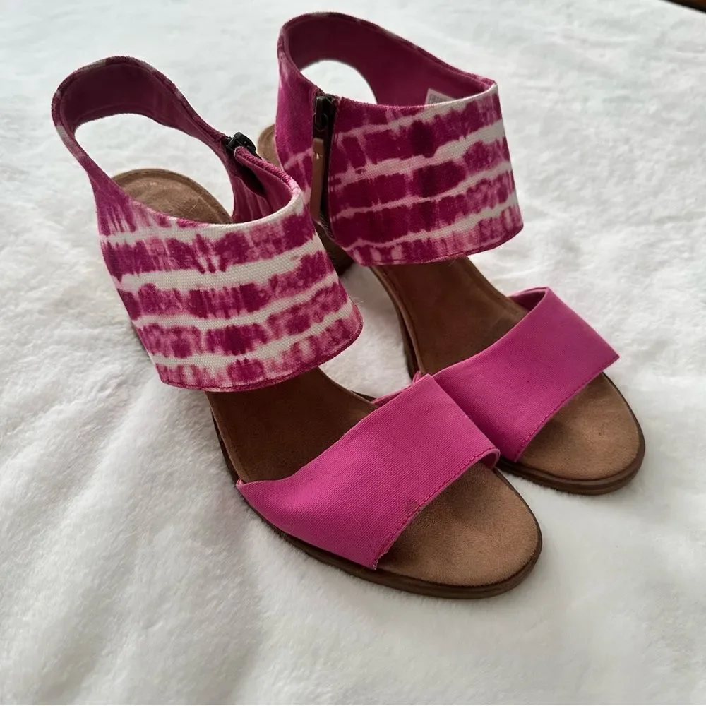 TOMS Majorca Cutout Sandal Fuscia Rose Women’s Size 12